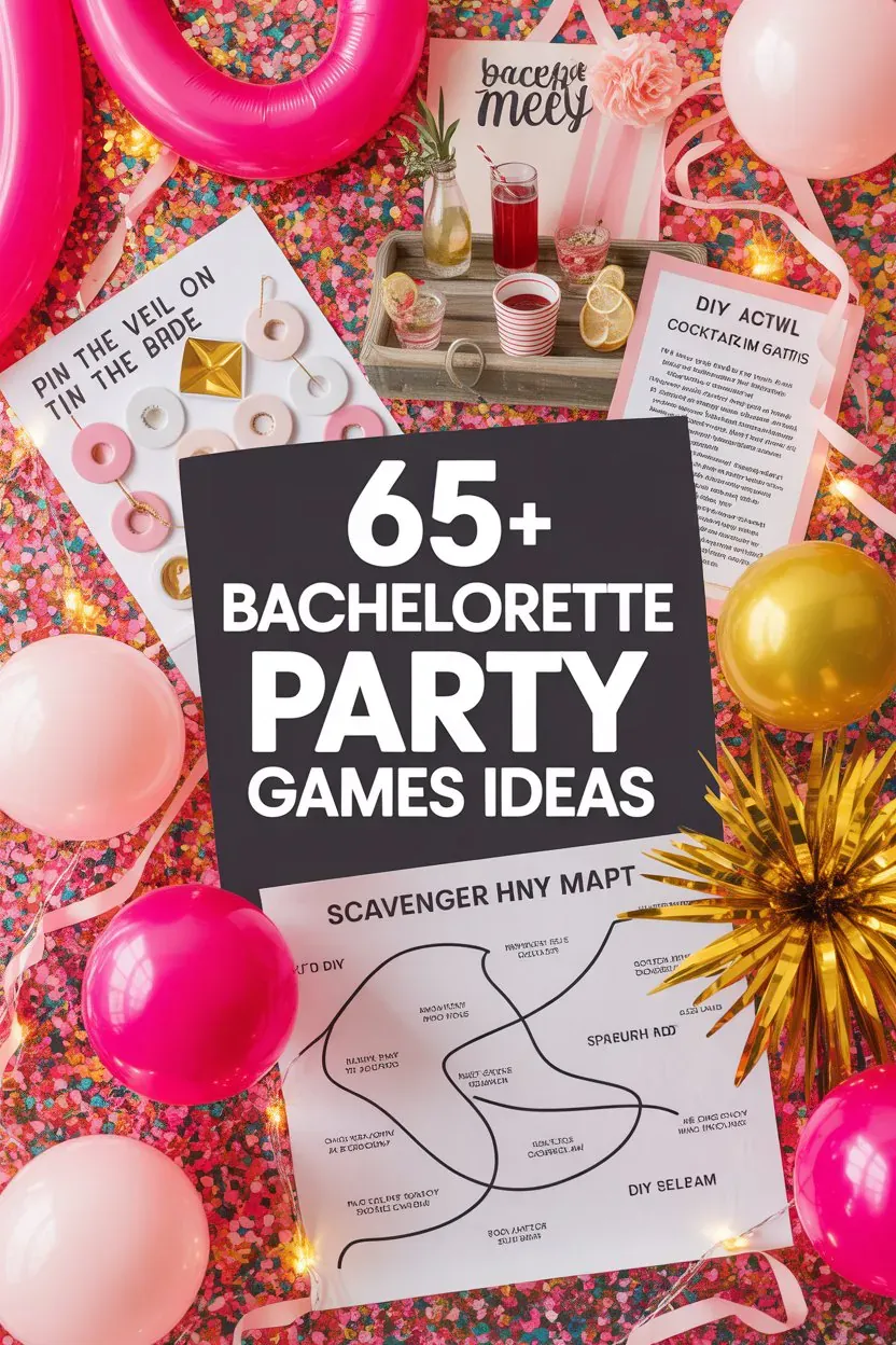 65+ Bachelorette Party Games Ideas - merge 5-6 related images and add text above it 65+ Bachelorette Party Games  ideas