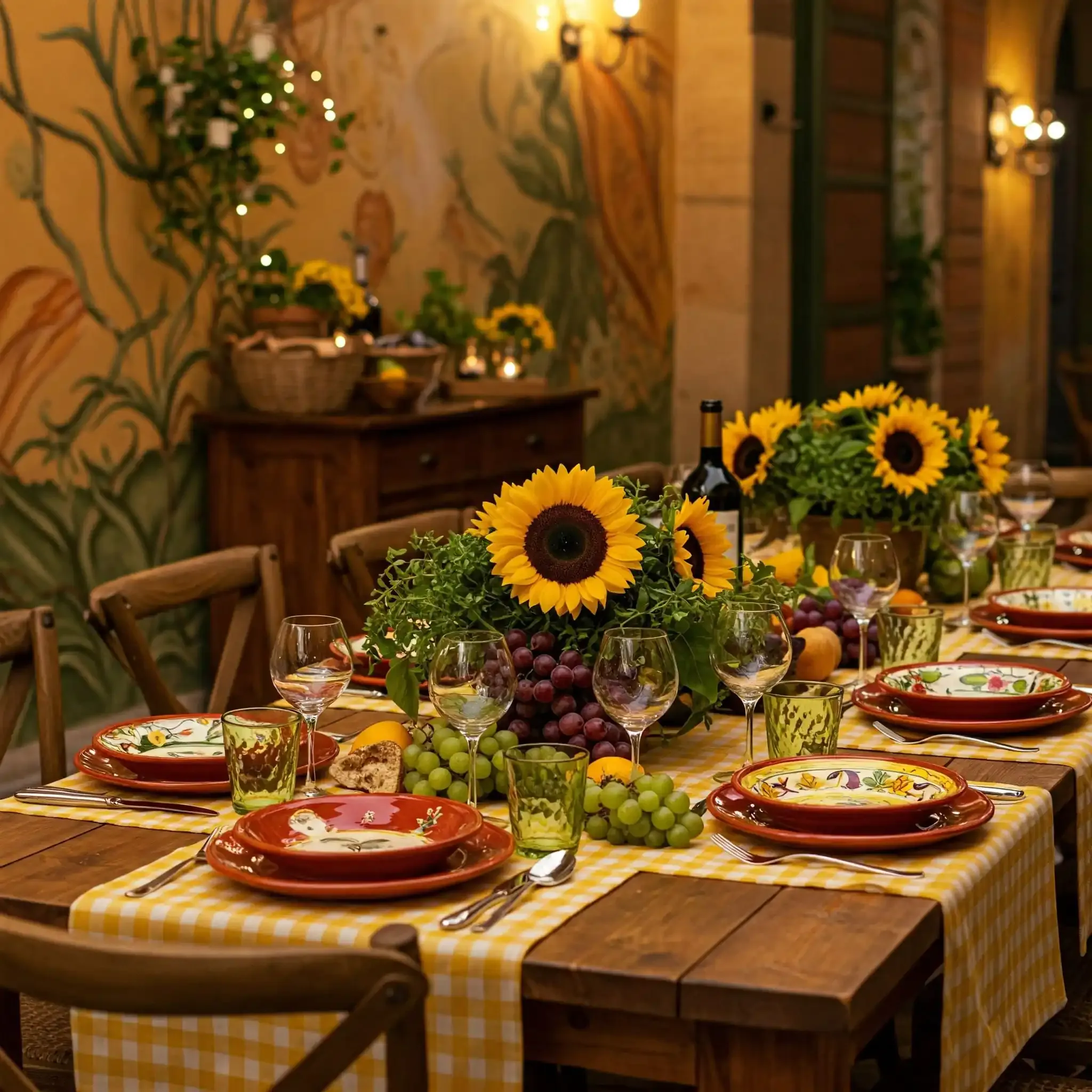 Outdoor Italian Dinner Party Decorations Atmosphere