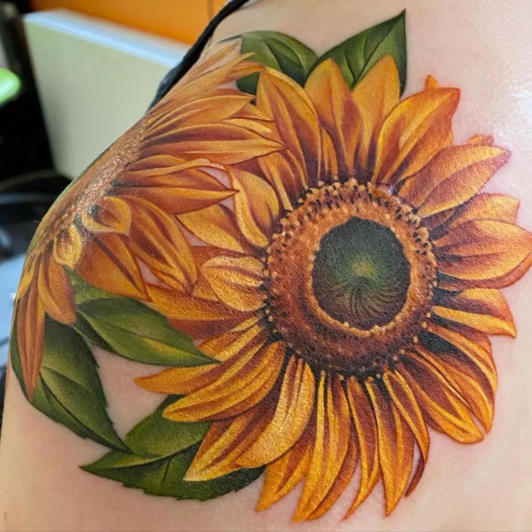 Sunflower Shoulder Tattoo