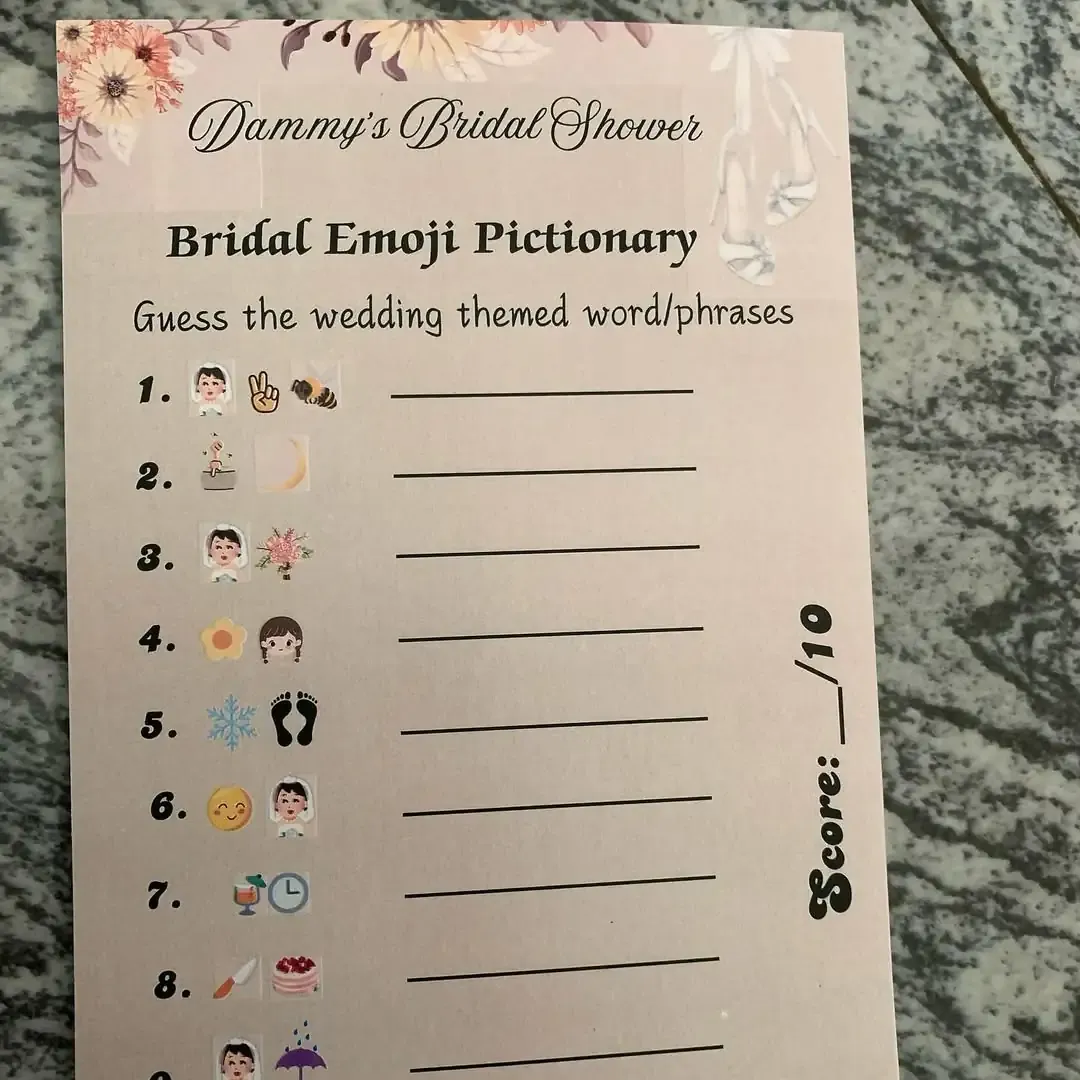 Wedding Emoji Pictionary