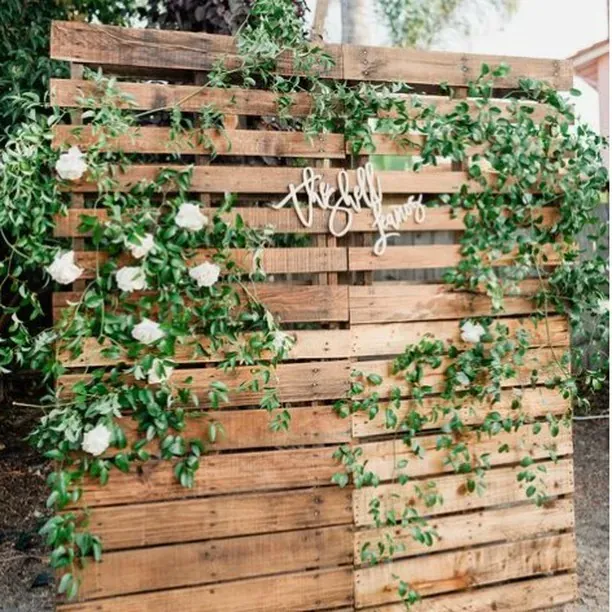 Wooden pallet wedding signpost