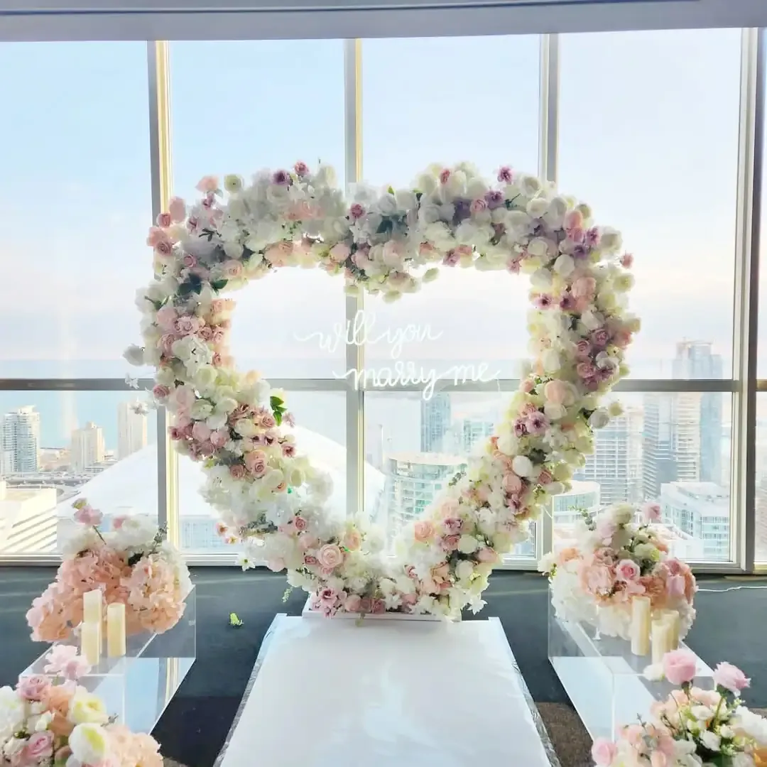Paper flower backdrop for vows