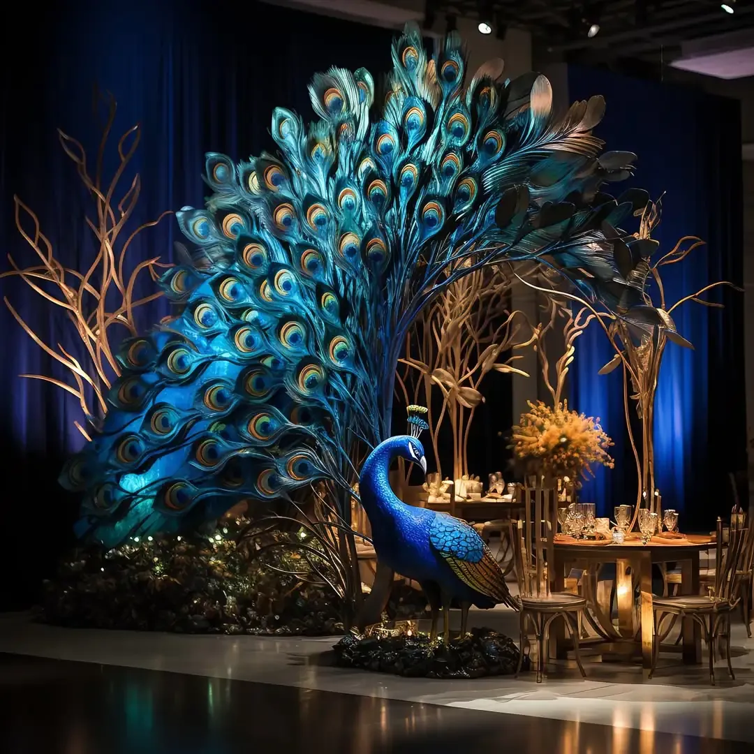 Peacock-inspired décor 🦚