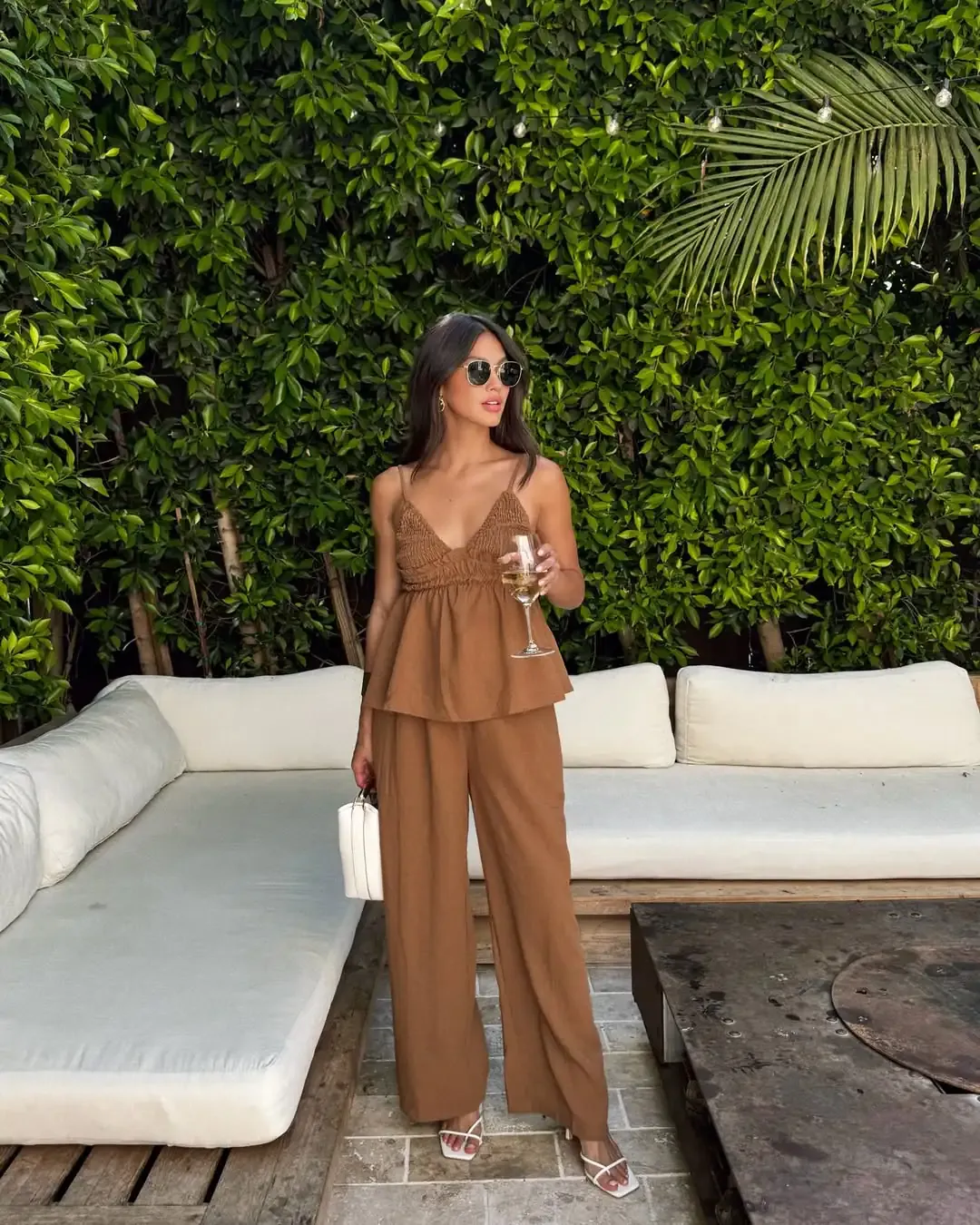Wide-Leg Linen Jumpsuit