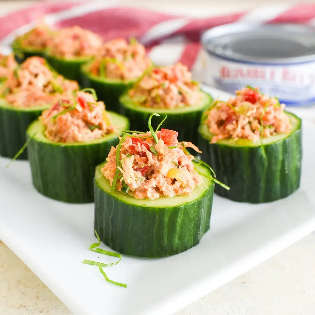 Tuna salad cucumber cups