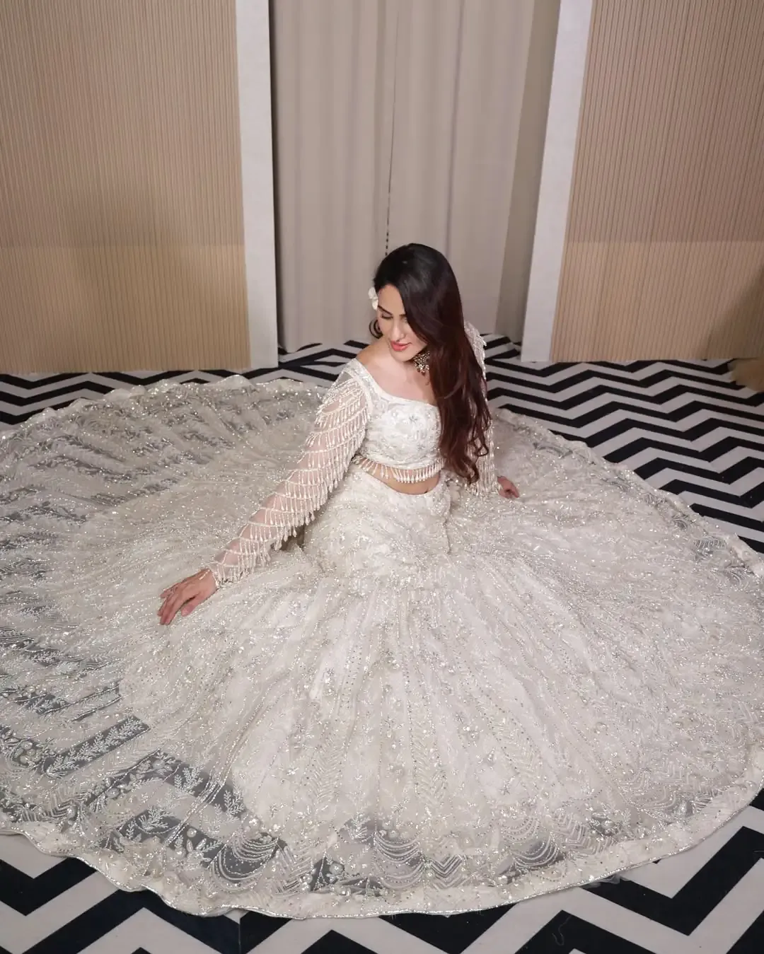 Crystal-Embellished White Dress