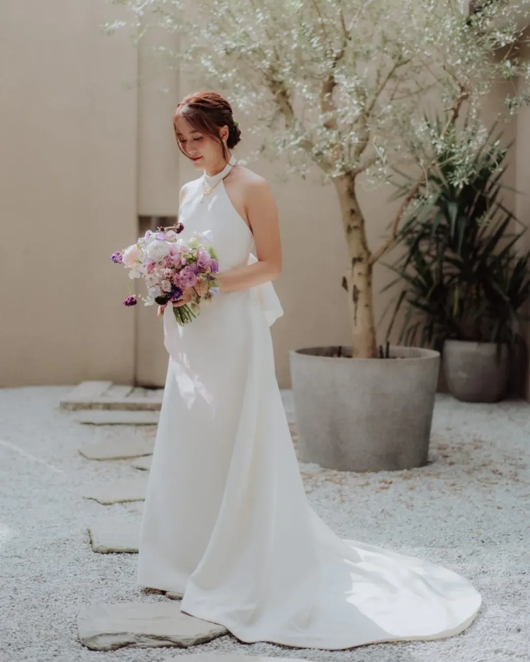 Halter-Neck Satin Dress