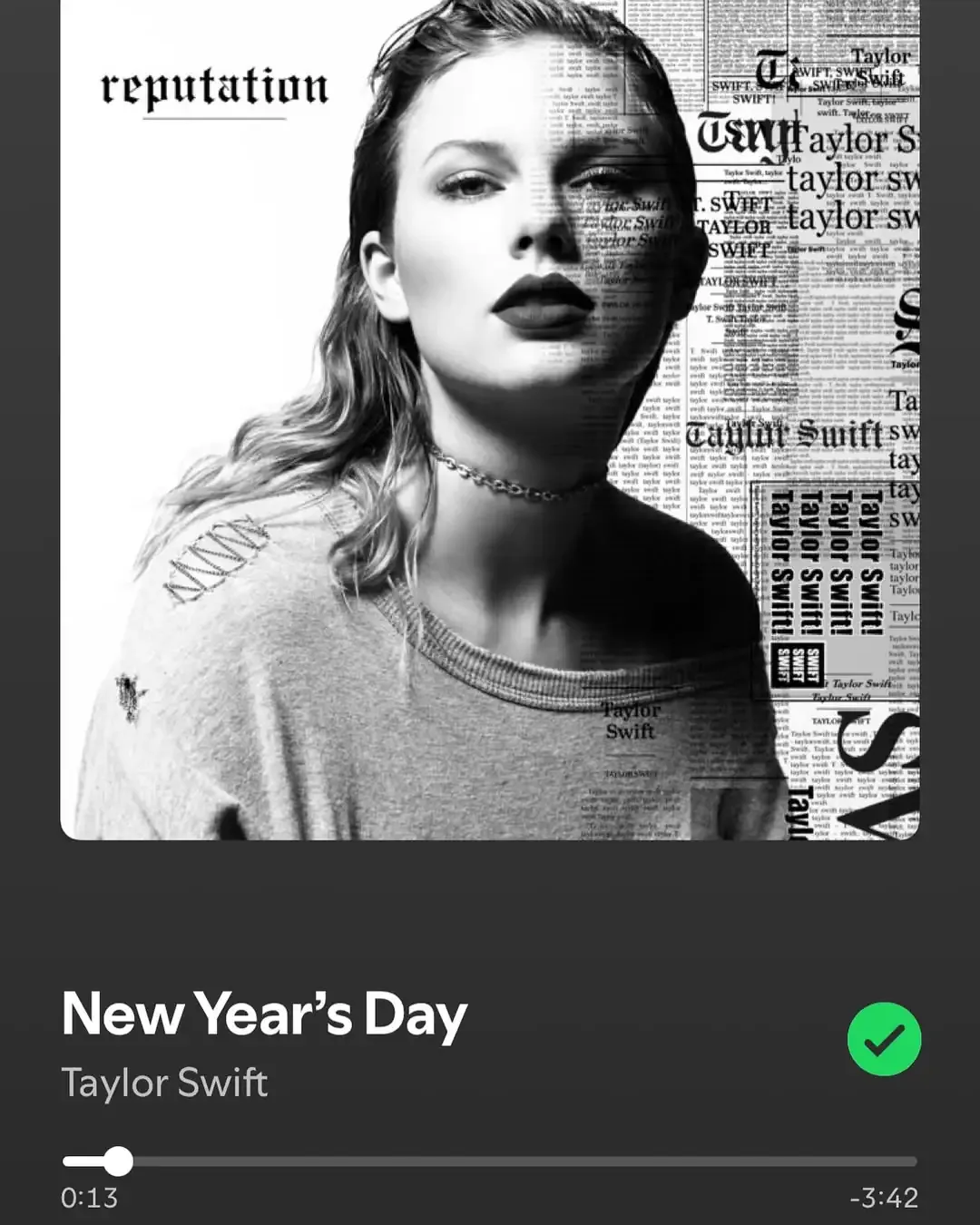 “New Year’s Day” – Taylor Swift