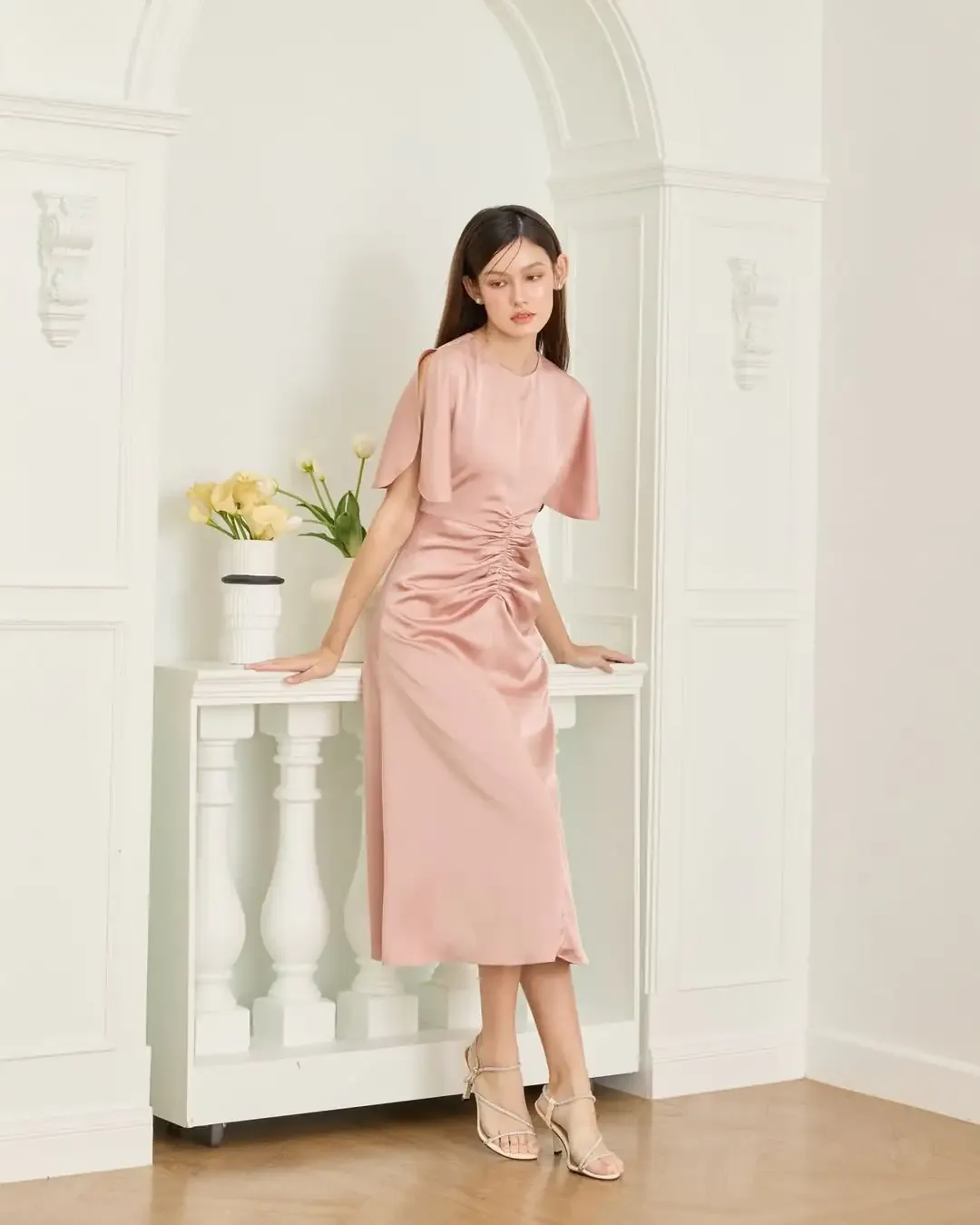 Rose Gold Midi Dress