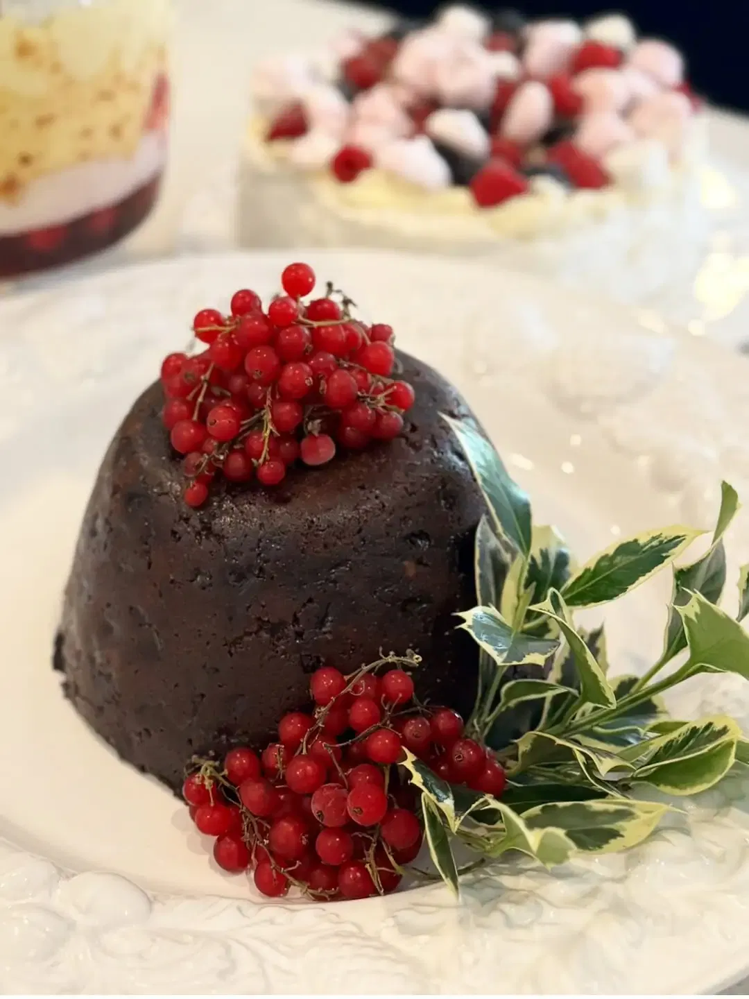 Christmas Pudding With Berries