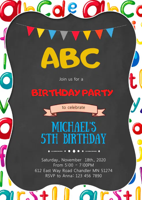 Alphabet Wall Invite