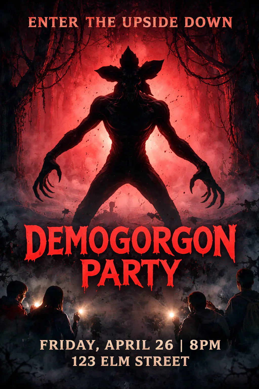 Demogorgon Silhouette Invite