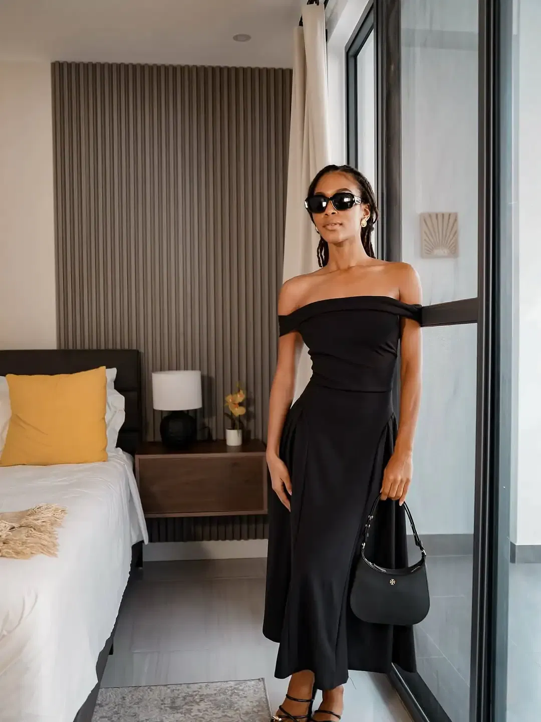 Off-Shoulder Linen Dress