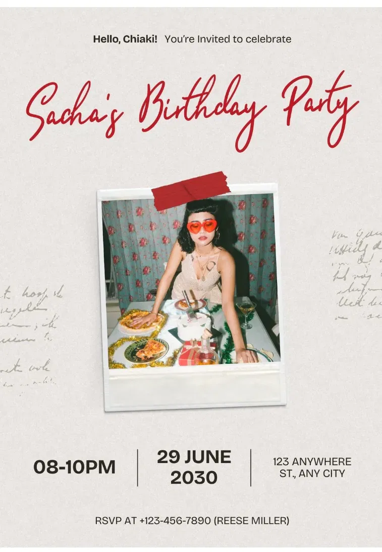 Polaroid Photo Invite