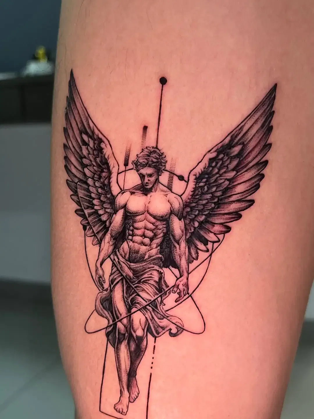 Angel with Open Arms Tattoo