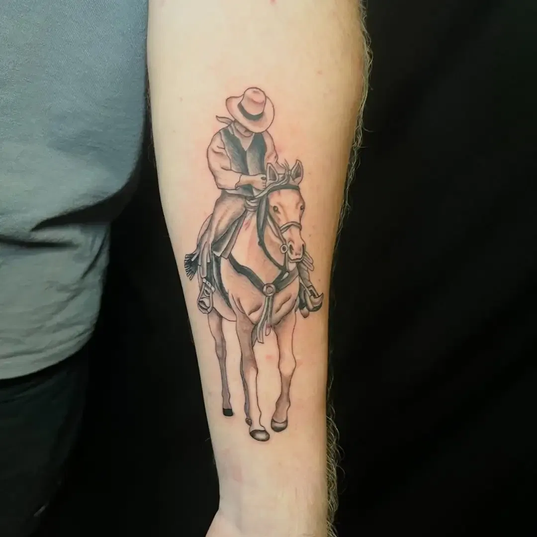 Cowboy with Horse