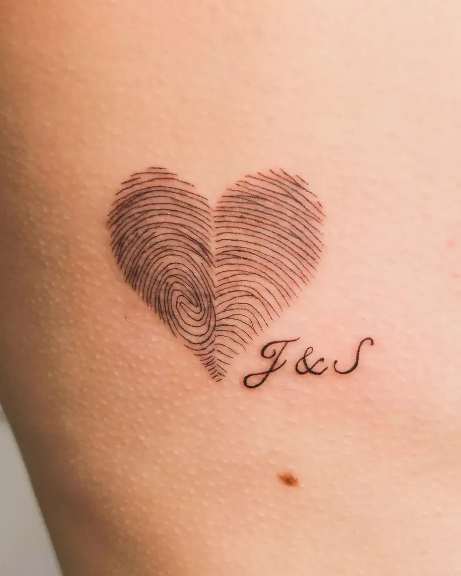 Fingerprint Heart Tattoo