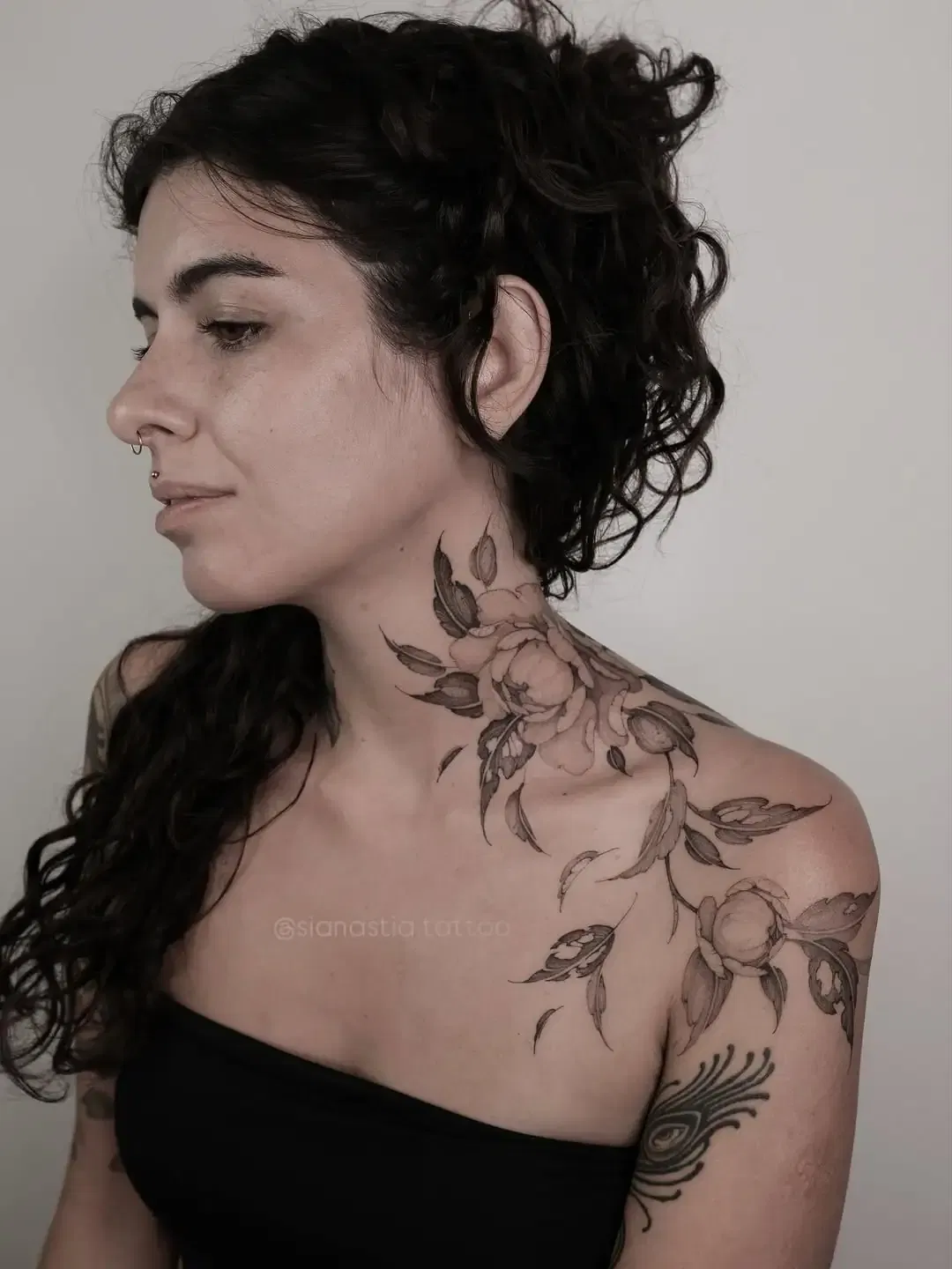 Floral Neck Tattoo