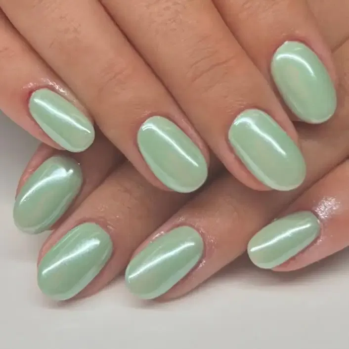 Green Chrome Nails