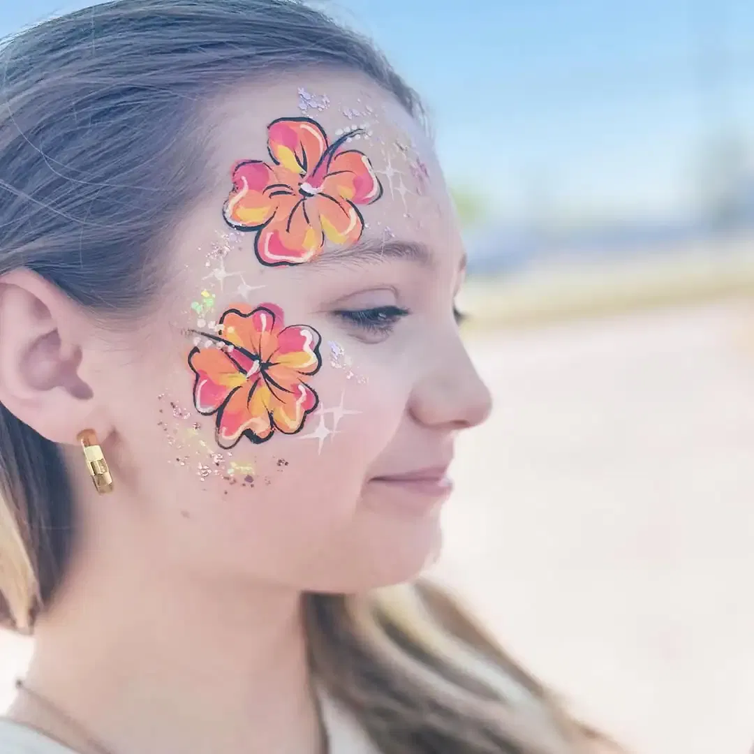 Hawaiian Themed Face Paint