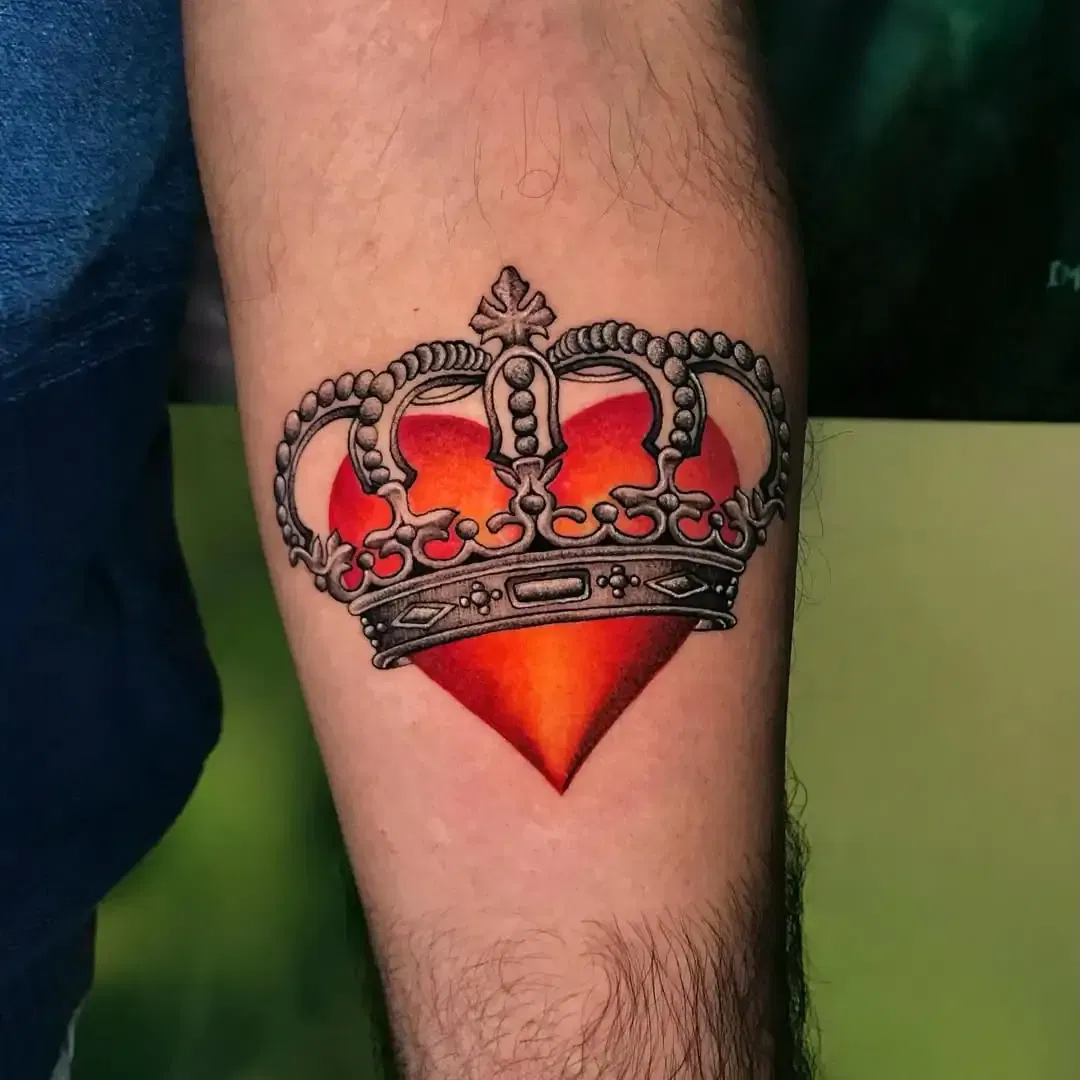 Heart with Crown Tattoo