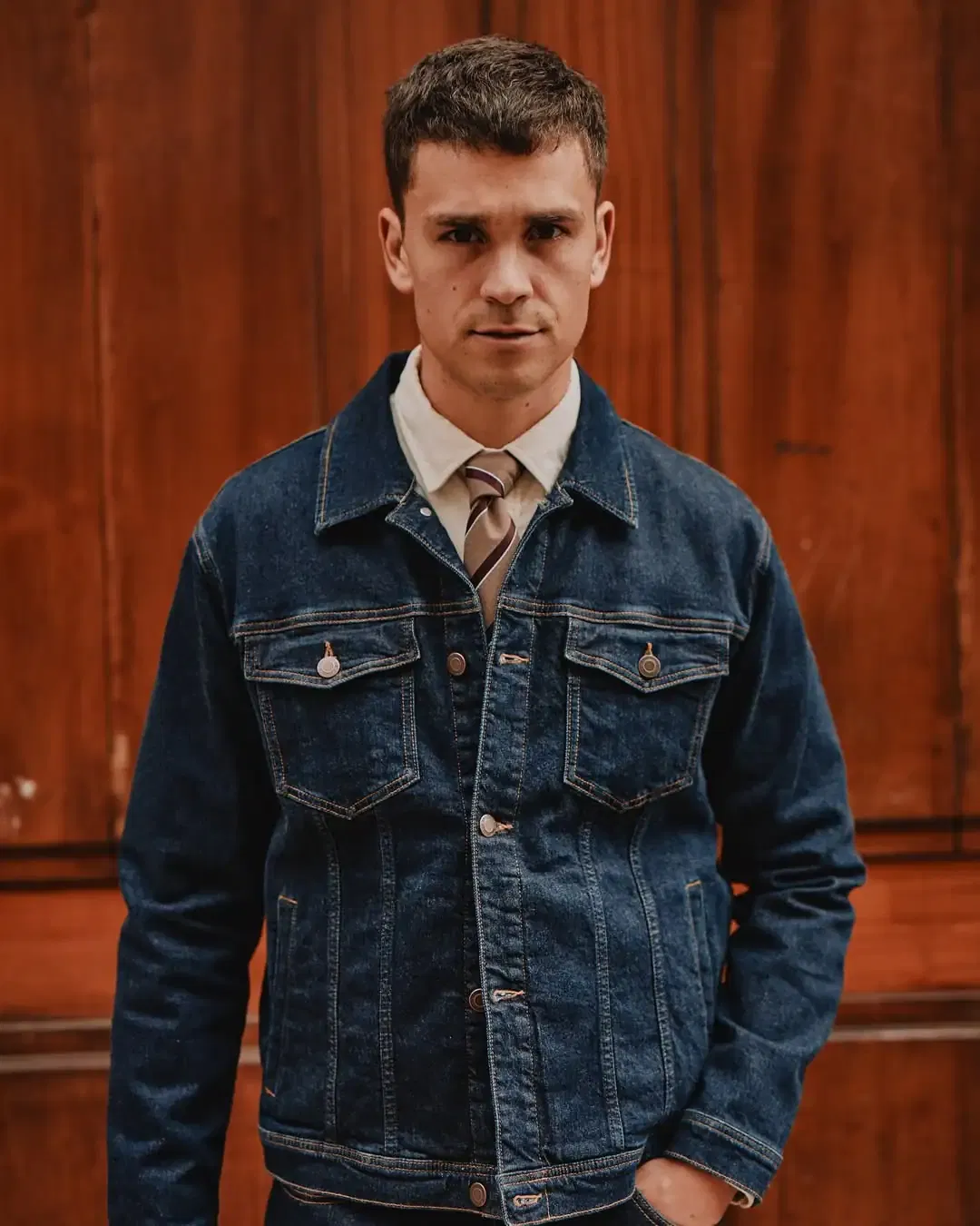 Layered Tee & Denim Jacket