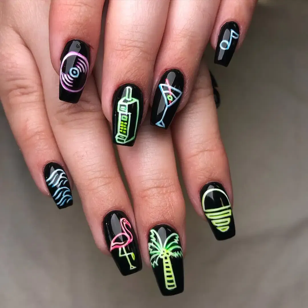 Neon Lights Nails