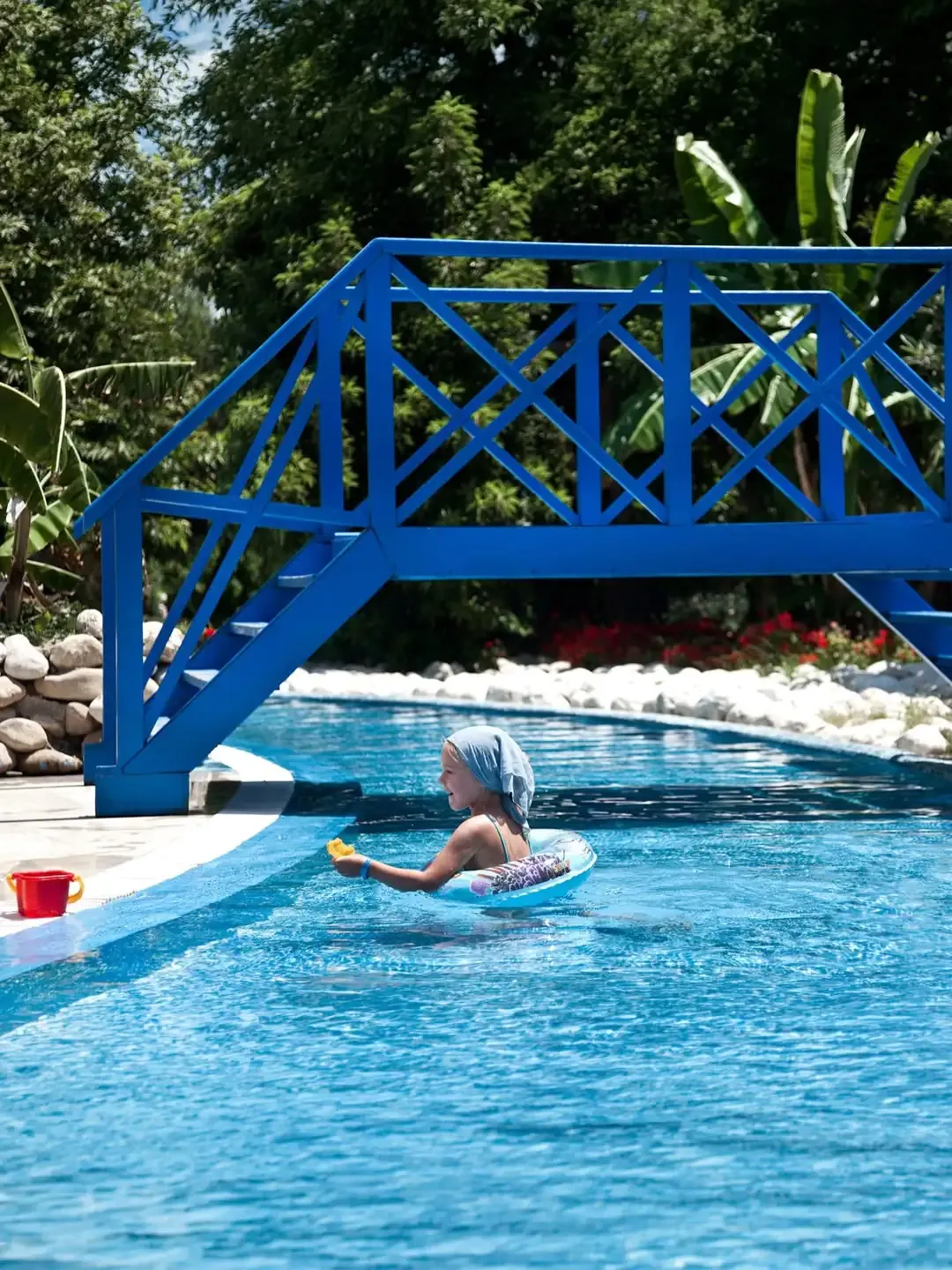 Pool with Bridge