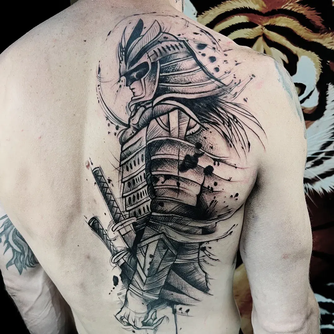 Samurai Back Tattoo