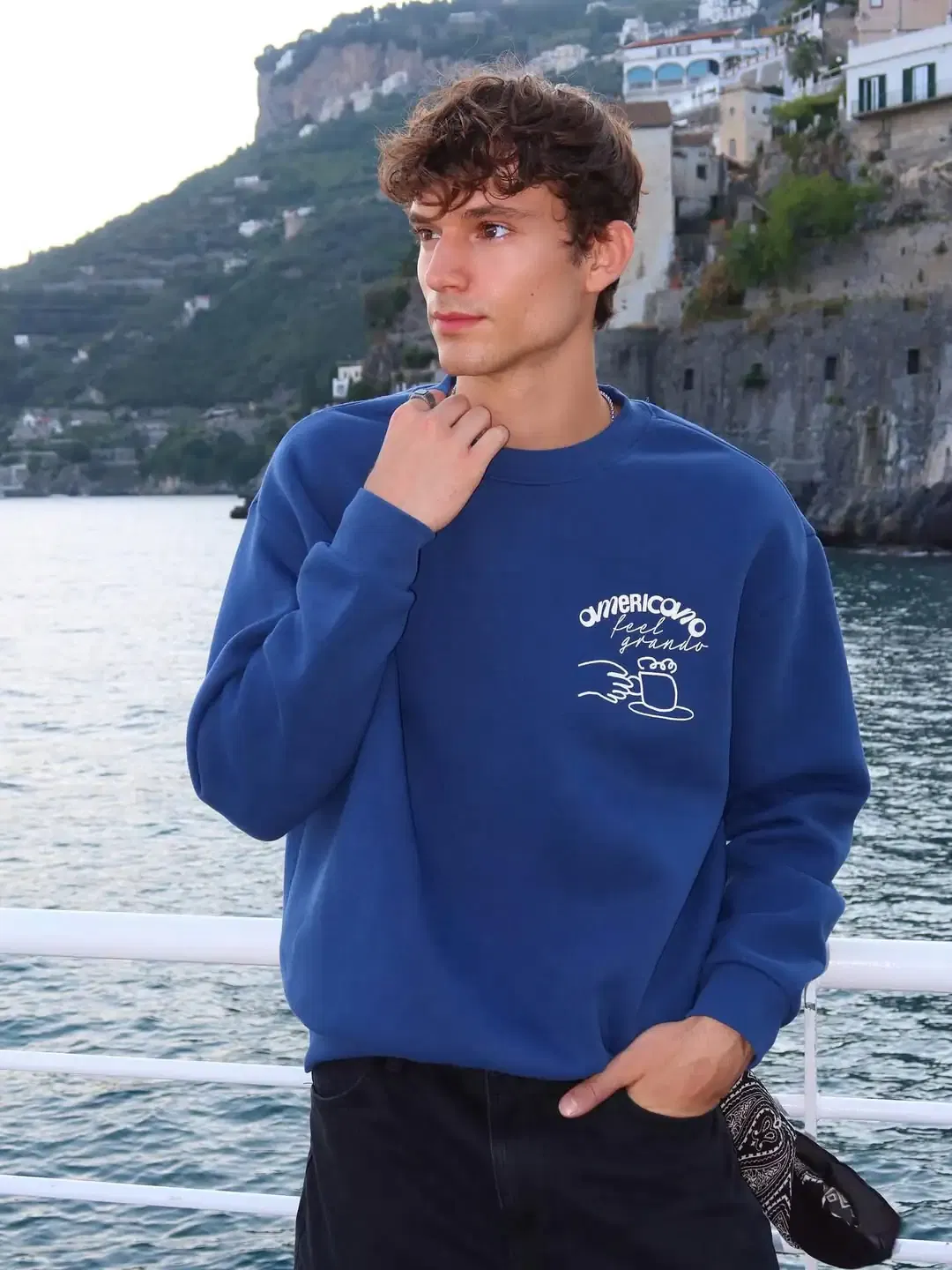 Sweatshirt Layered Over Tee