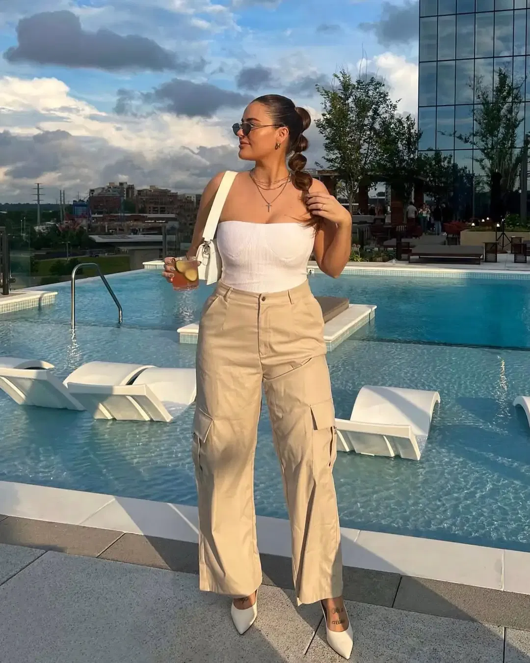 Cargo Pants with Bralette Top