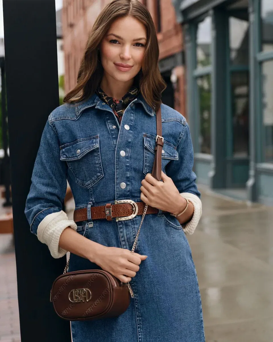 Denim-on-denim outfit