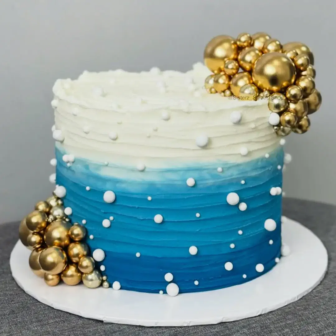 Elegant Blue Ombre Cake
