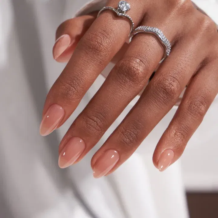 Nude Almond Short Nails