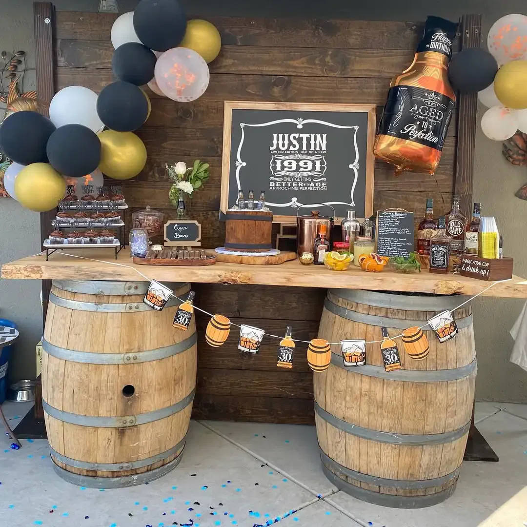 Barrel Bar Setup