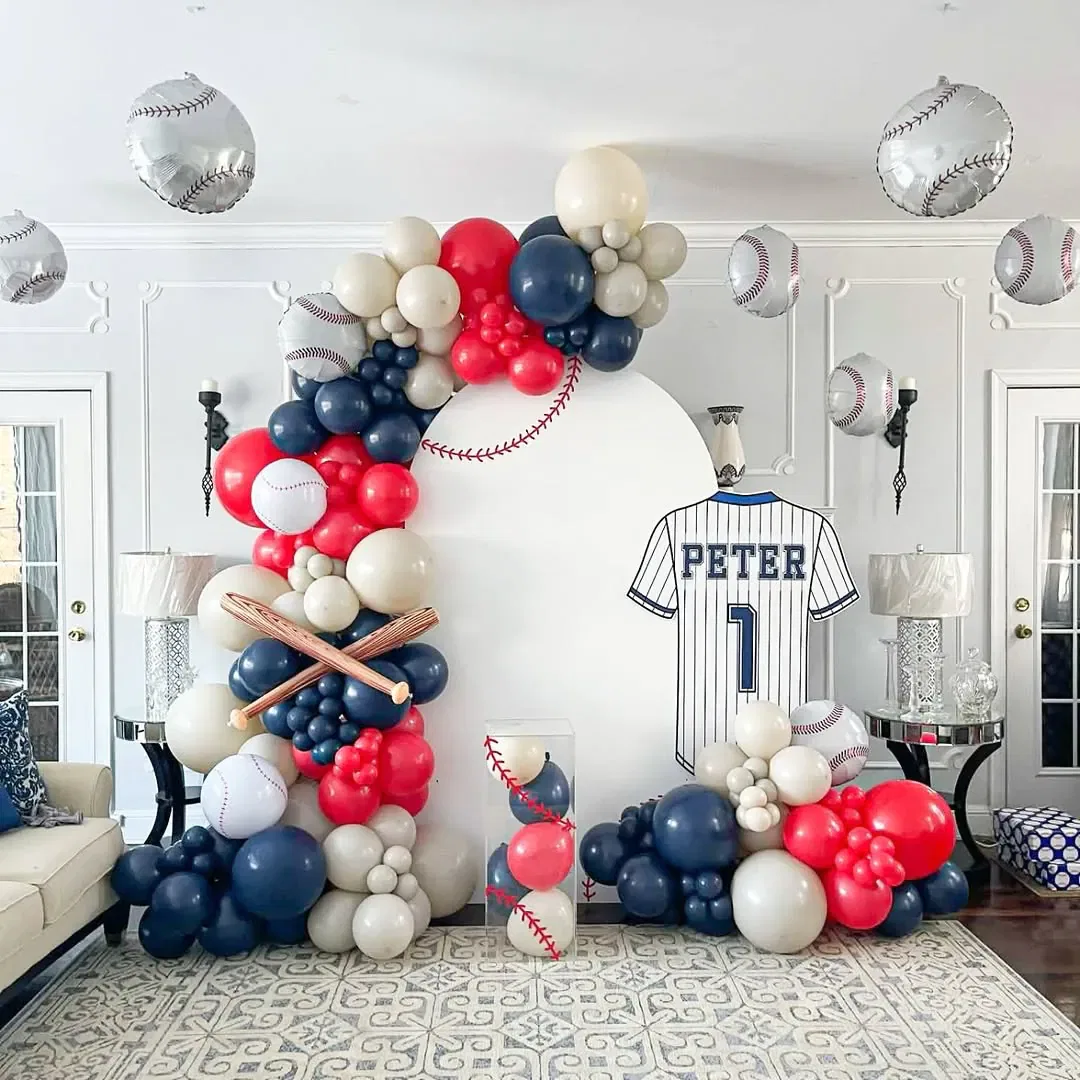 Baseball balloon arch
