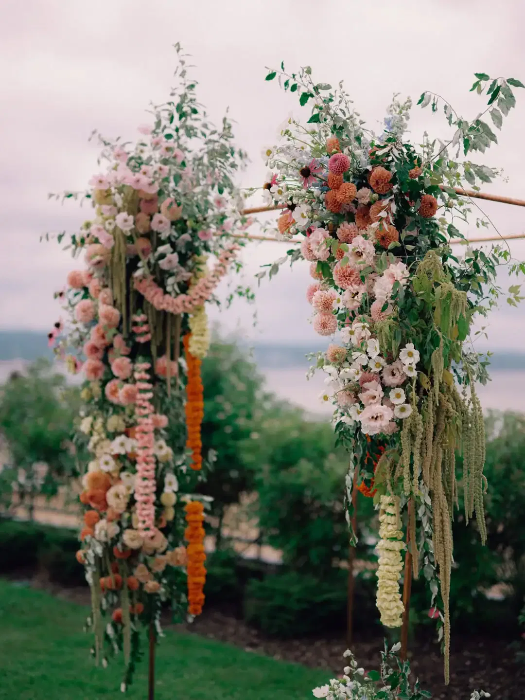 Flower garland arch