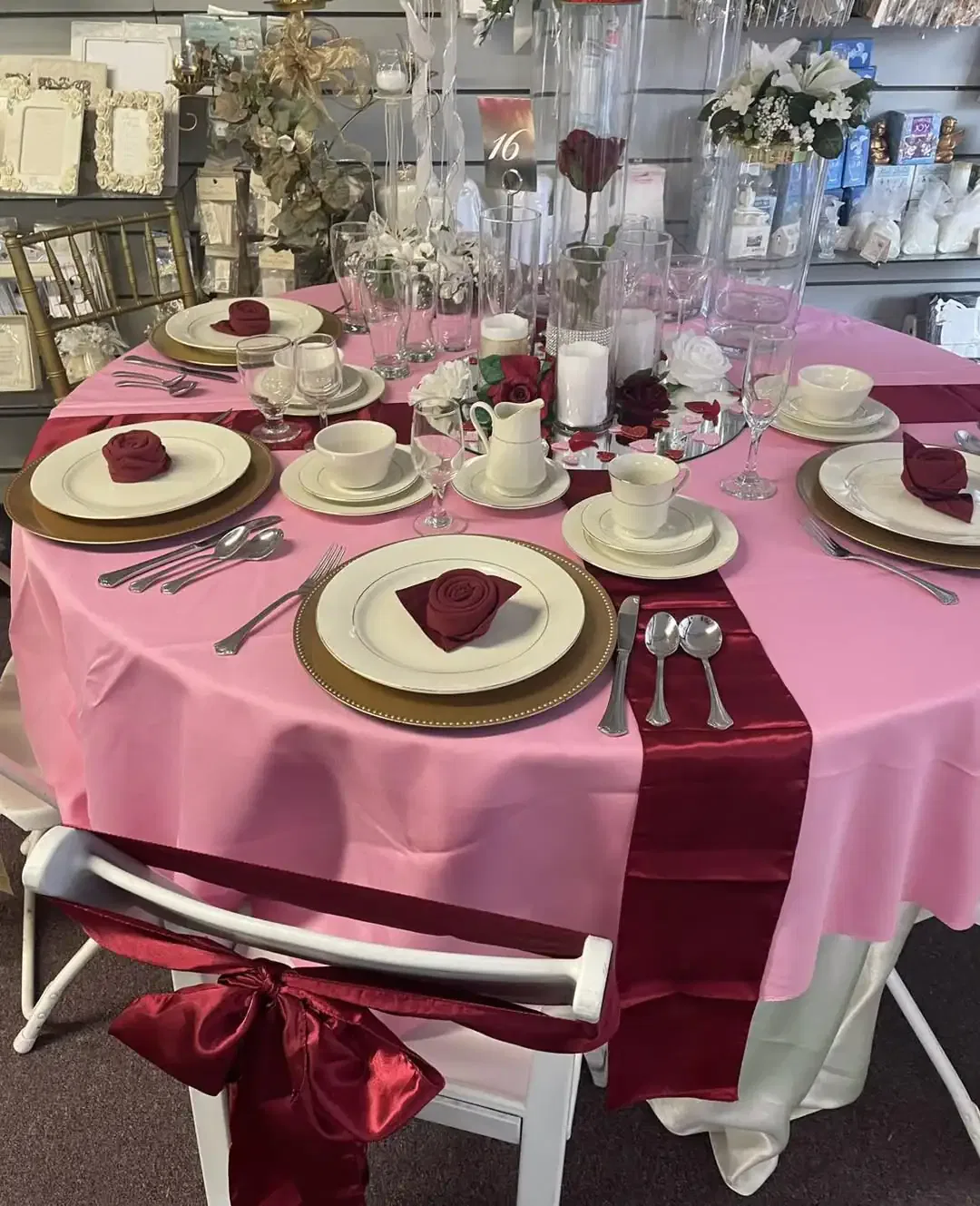 Pink Satin Tablecloths