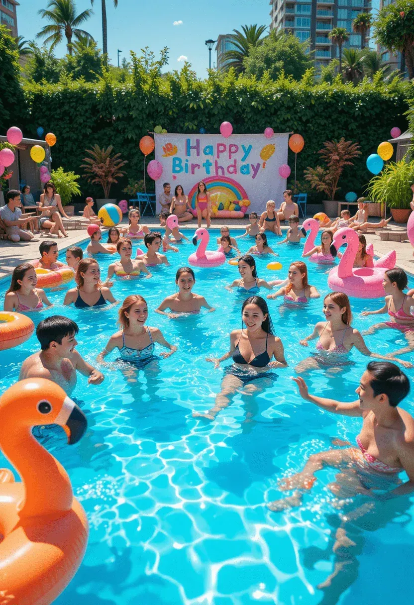 Pool Birthday Party Setting the Scene 
