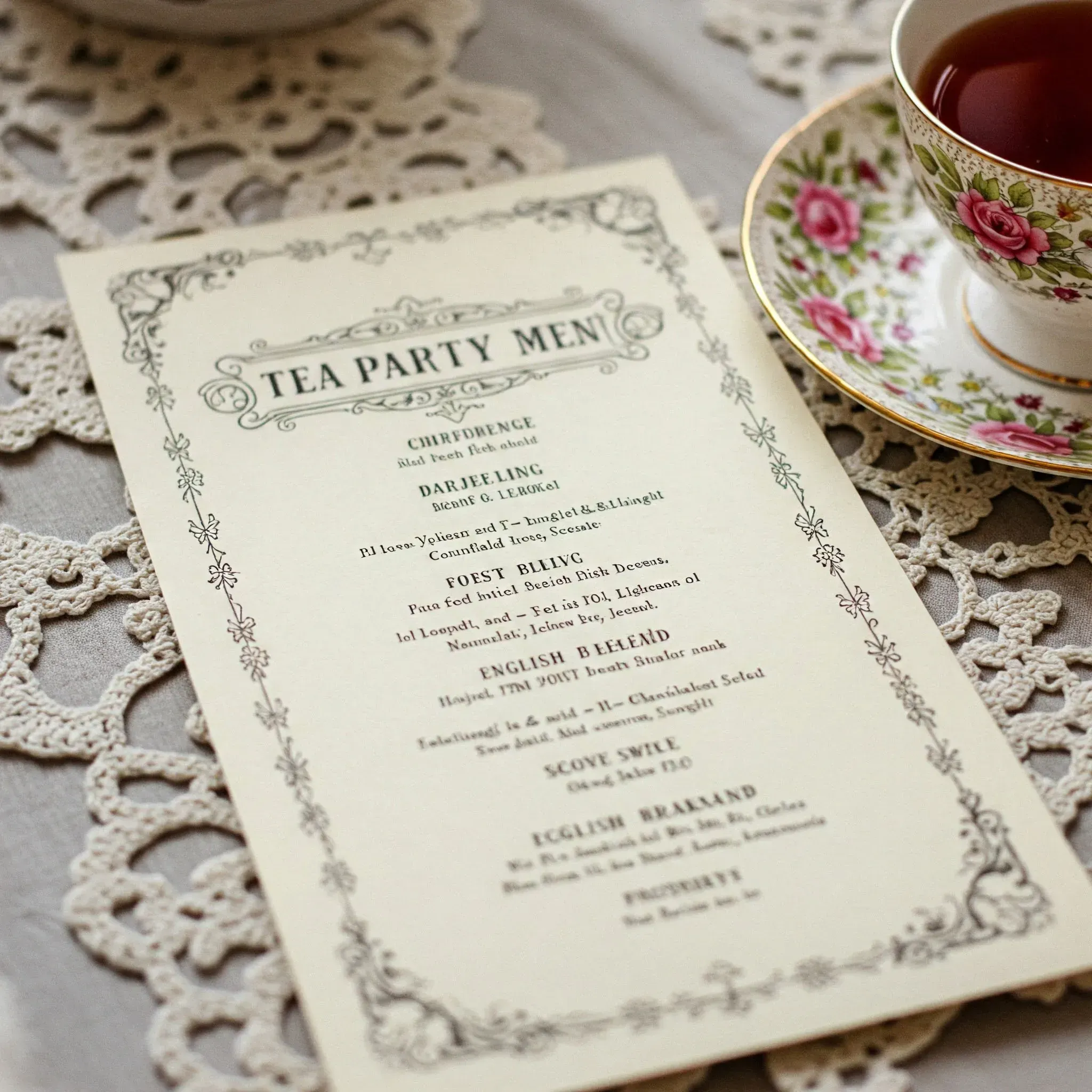 Understanding the Tea Party Menu