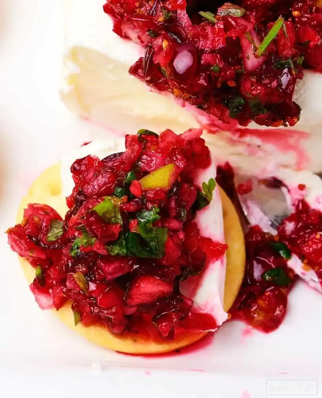Cranberry Salsa over Cream Cheese