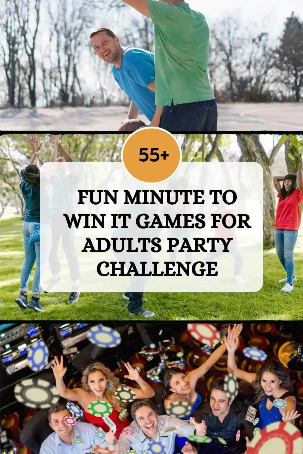 55+ Fun Minute to Win It Games for Adults Party Challenge