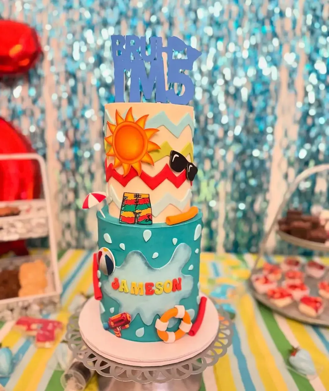 Pool party cake for Enjoyment