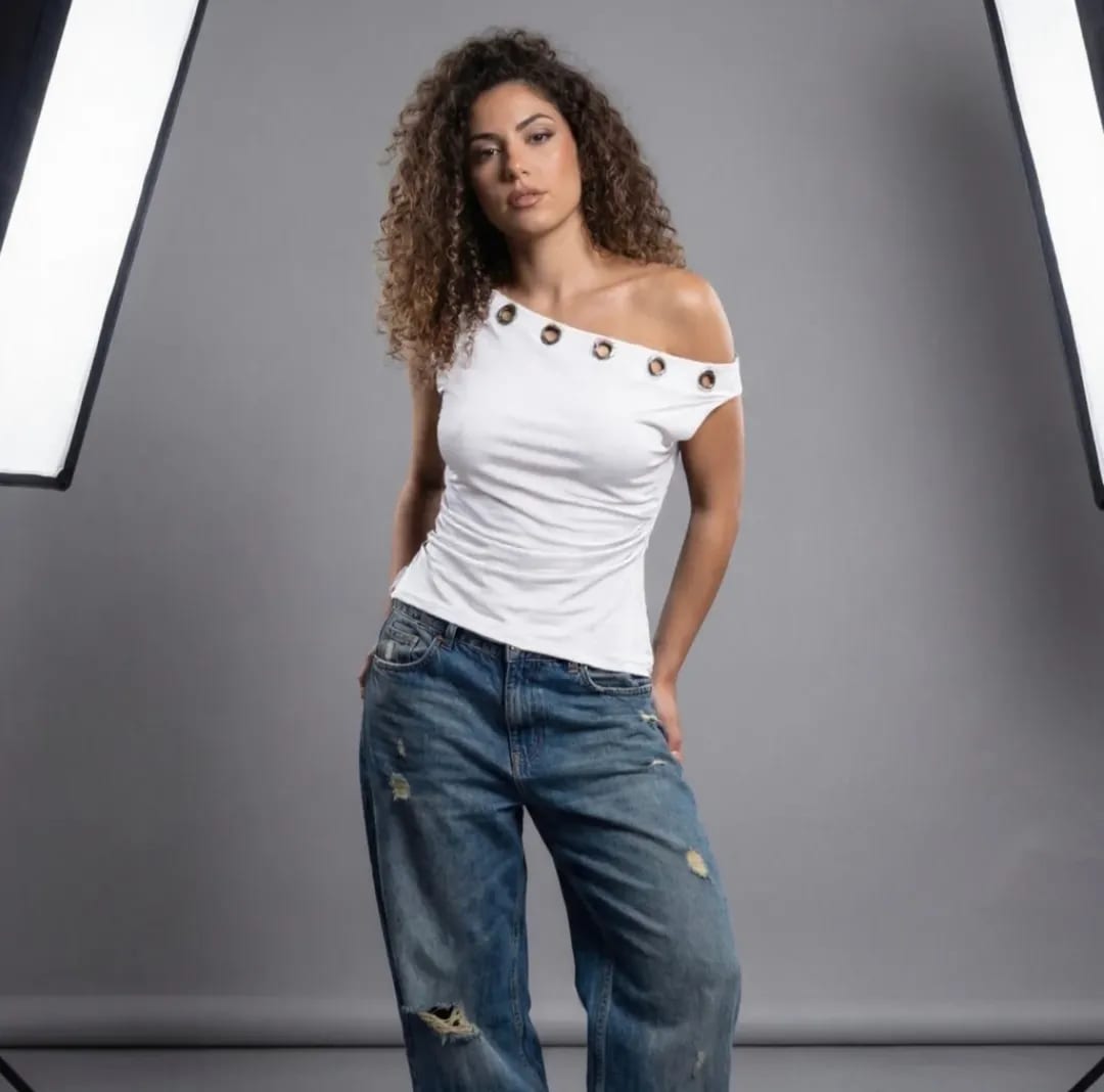 Off-Shoulder Top & Jeans