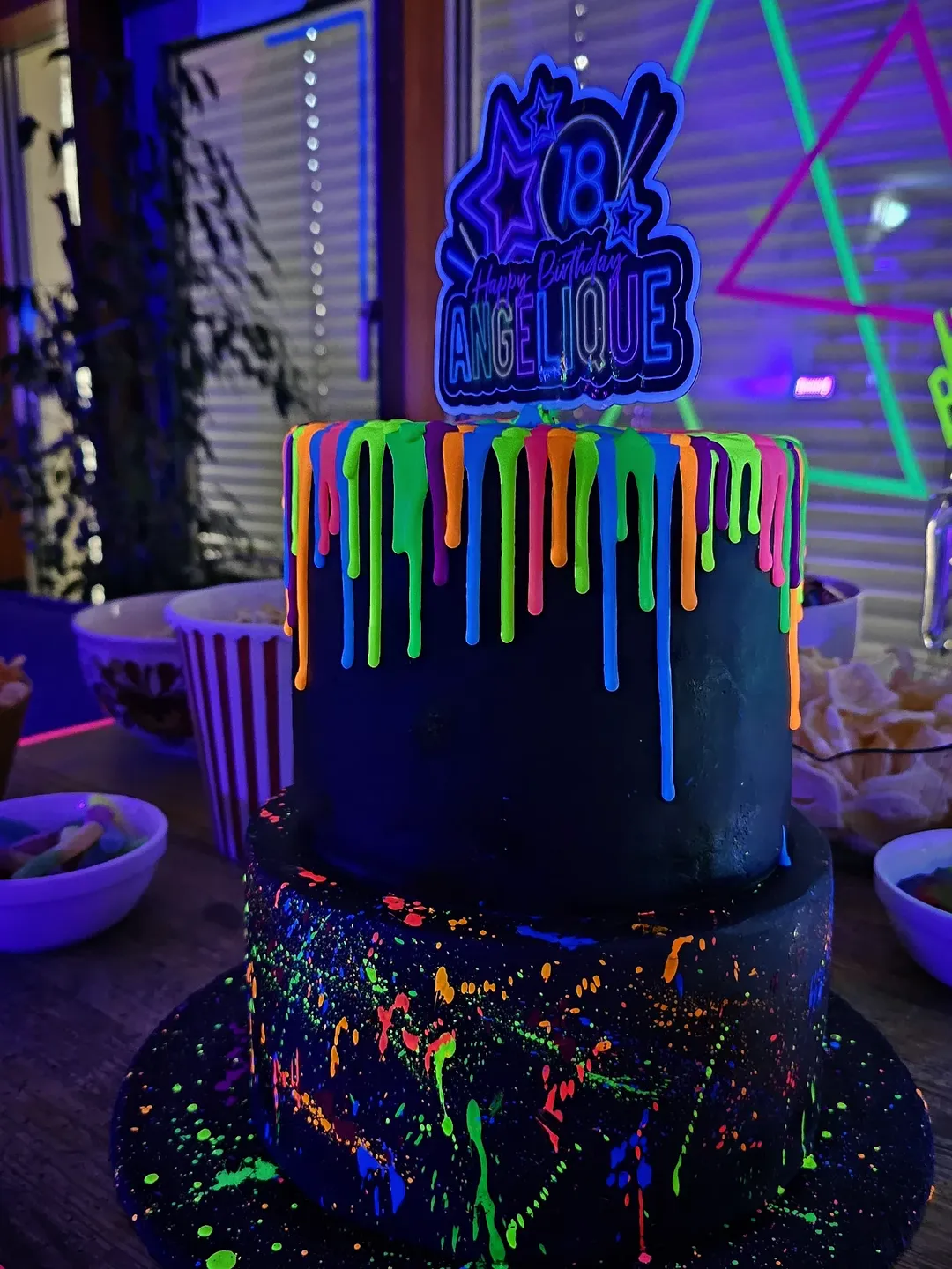 Fluorescent Birthday Cake