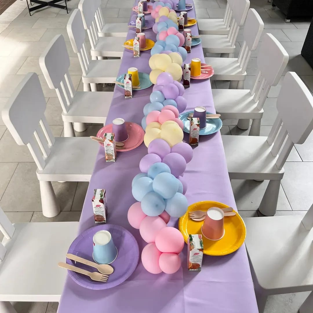 Rainbow Tablecloth Setup